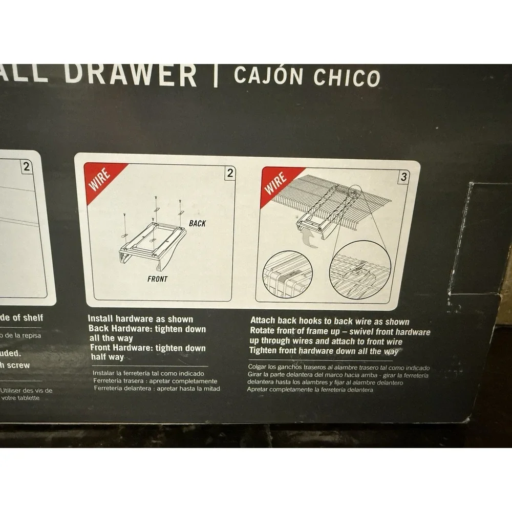 Rubbermaid Small Drawer Under Mount Wood and Wire Shelf 16